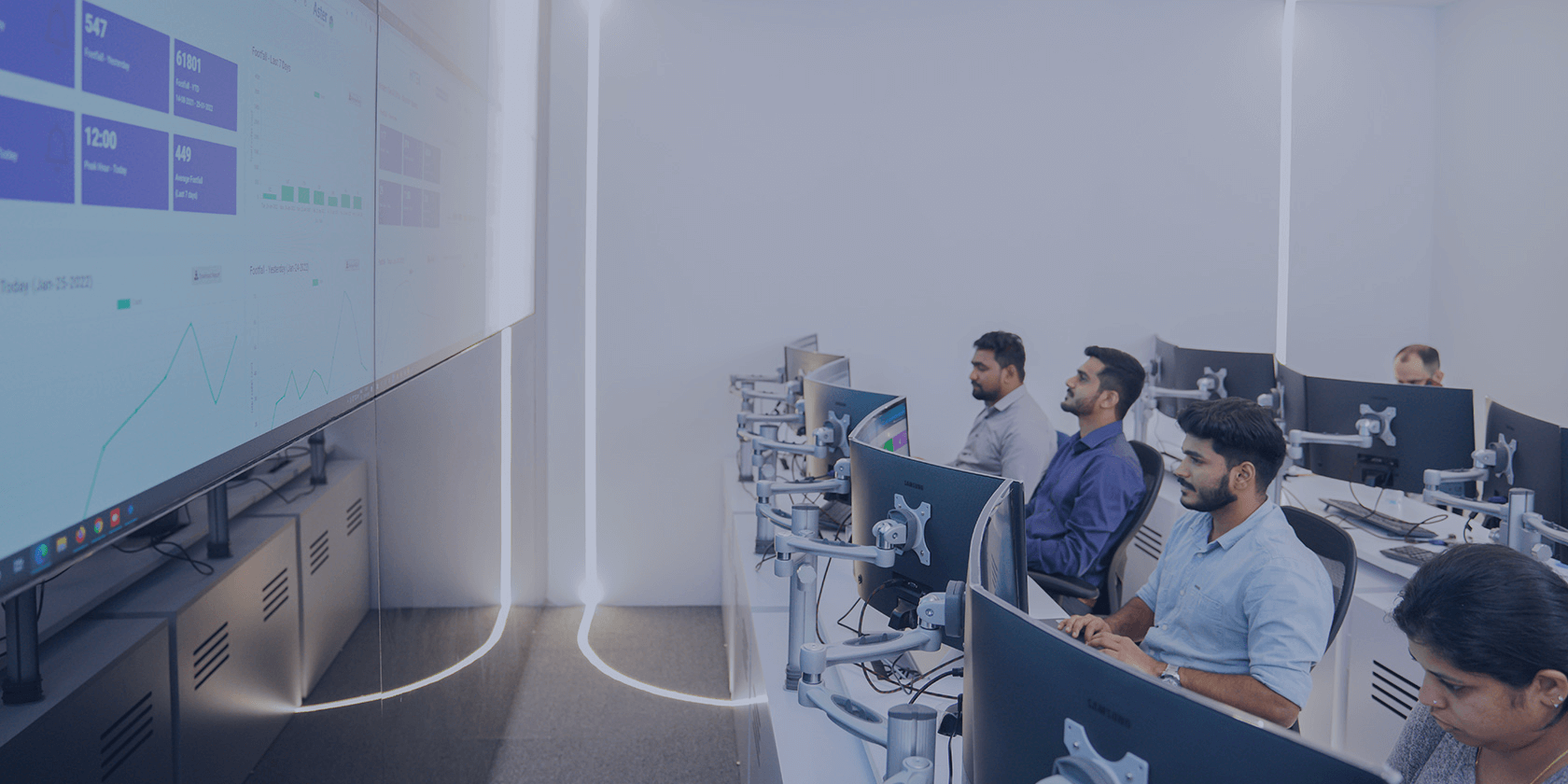 Farnek HITEK's Smart FM command centre with monitoring screens